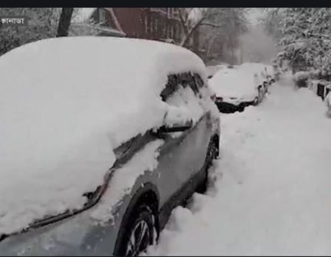 কানাডায় তুষারপাতে বিপর্যস্ত জনজীবন