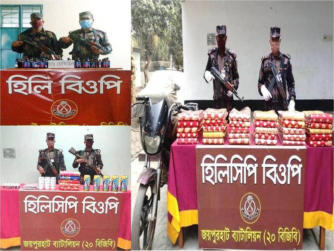 সীমান্তে ২০ লাখ টাকার ইয়াবা ট্যাবলেট, আতশ বাজী, শাড়ী, মাদকদ্রব্যসহ আটক ১