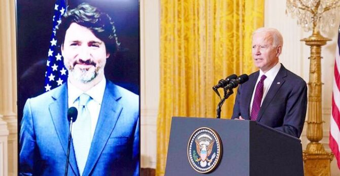 ট্রুডোর সঙ্গে বাইডেনের প্রথম বৈঠক