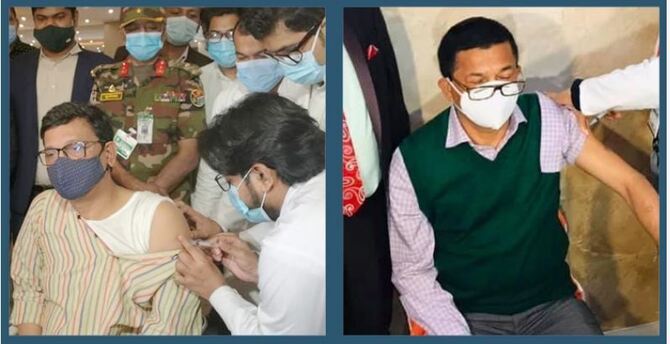 টিকা নিলেন প্রতিমন্ত্রী খালিদ ও উপমন্ত্রী শামীম