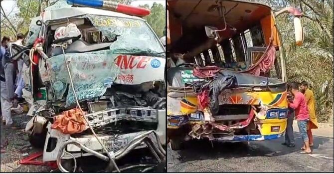 বাস-অ্যাম্বুলেন্স সংঘর্ষে প্রাণ গেল নবজাতকের, গুরুতর আহত মা