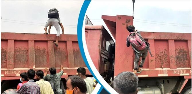 ময়লার গাড়িতেও বাড়ি ফিরছে মানুষ, ভাড়া ৩০০