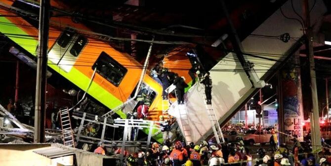 মেক্সিকোয় রেল ব্রিজ ভেঙে নিহত ২৩, বিপর্যয়ের শঙ্কায় উদ্ধারকাজ বন্ধ