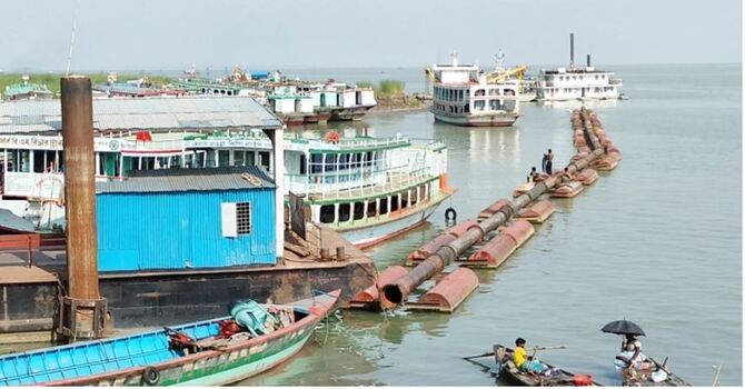 শিমুলিয়ায় লঞ্চঘাটেও ব্যারিকেড