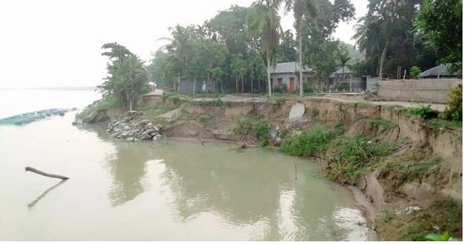 ফরিদপুরে বাড়ছে নদ-নদীর পানি, শুরু হয়েছে ভাঙন