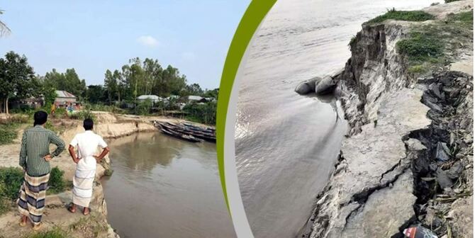 নদীর পেটে ৩০০ ভিটেমাটি