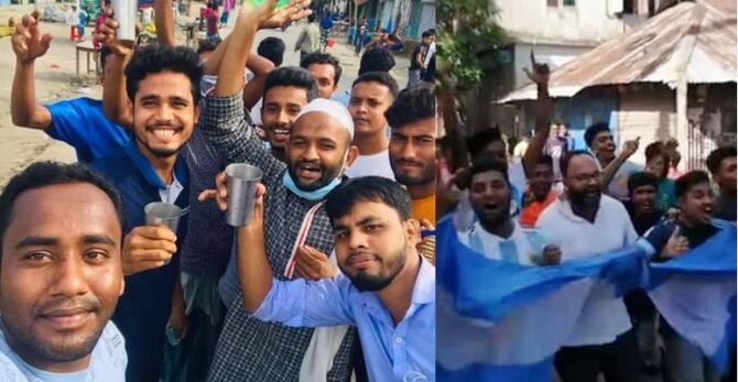 আর্জেন্টিনার জয়ে নোয়াখালীতে আনন্দ মিছিল-সেভেন আপ বিতরণ