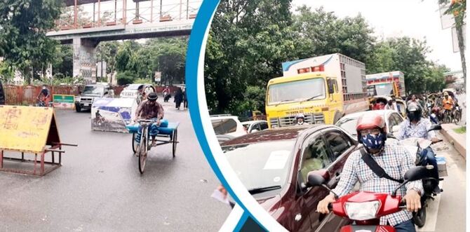 অধিকাংশ চেকপোস্ট ফাঁকা, লকডাউনেও যানজট!