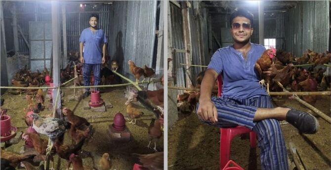 মুরগি পালনে তিতুমীর কলেজের শিক্ষার্থীর সফলতা