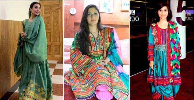 ঐতিহ্যবাহী পোশাকে আফগান নারীদের ভিন্নধর্মী প্রতিবাদ