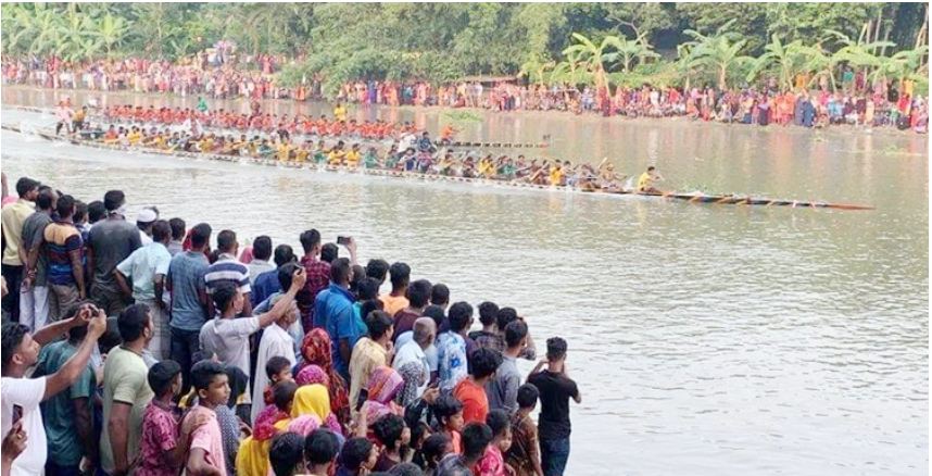 ফরিদপুরের কুমার নদে ঐতিহ্যবাহী নৌকাবাইচ