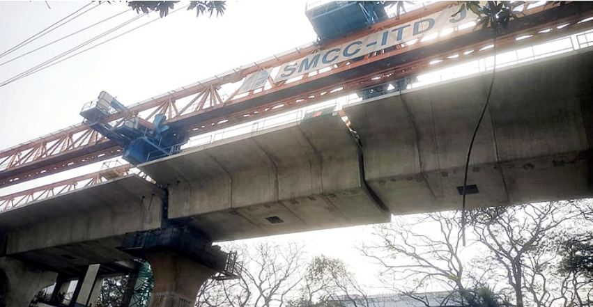 মেট্রোরেলে উত্তরা-মতিঝিল লেনে বসলো শেষ স্প্যান