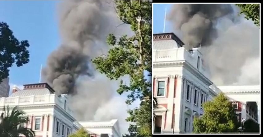 দক্ষিণ আফ্রিকার পার্লামেন্টে আগুন