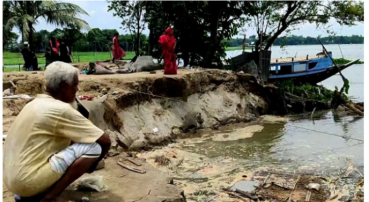 মেঘনা নদী ভাঙনে বিলীন ২৫ বসতভিটা