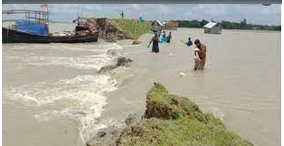 বরগুনায় পায়রার বাঁধ ভেঙে প্লাবিত ৮ গ্রাম, ক্ষতিগ্রস্ত মাছের ঘের