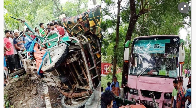 ব‌রিশা‌লে বা‌স-মা‌হেন্দ্রার মুখোমু‌খি সংঘ‌র্ষে নিহত ৪