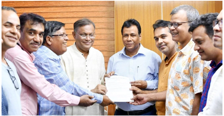 তথ্যমন্ত্রীর কাছে গণমাধ্যমকর্মী আইনের খসড়া সংশোধনের প্রস্তাবনা