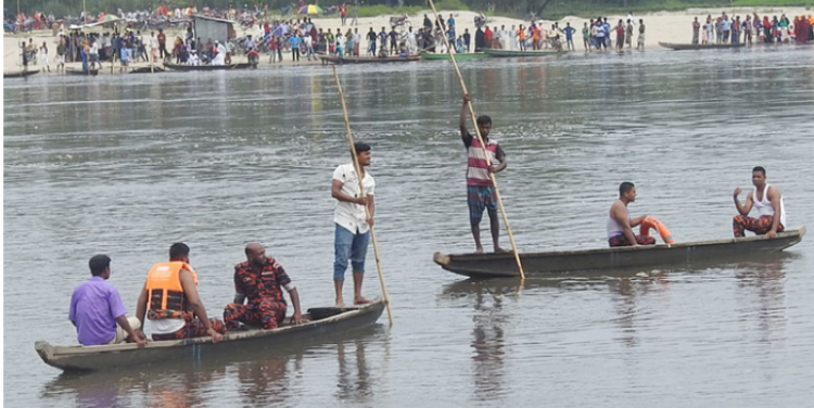 করতোয়ায় নৌকাডুবি : চতুর্থ দিনের উদ্ধার অভিযান শুরু