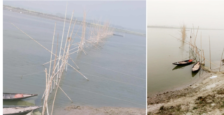 নদীর বুকে আড়াআড়ি বাঁধ, বিপাকে গরিব জেলেরা