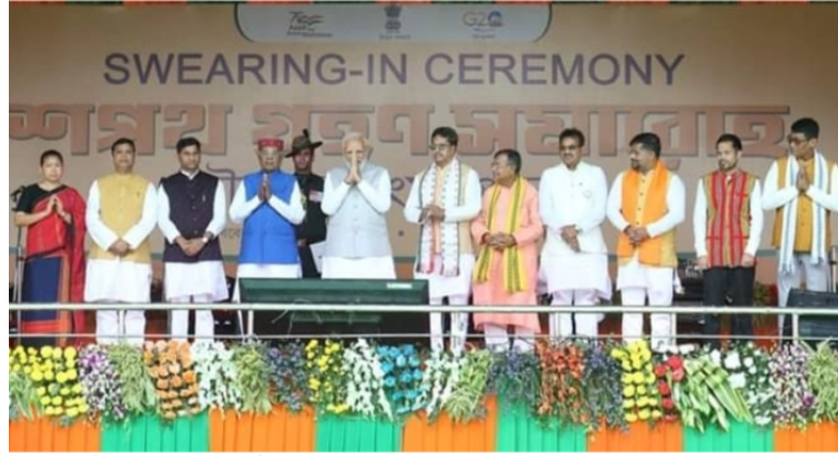 ত্রিপুরা শপথ নিলেন মুখ্যমন্ত্রীসহ রাজ্য মন্ত্রিসভার ৯ সদস্য