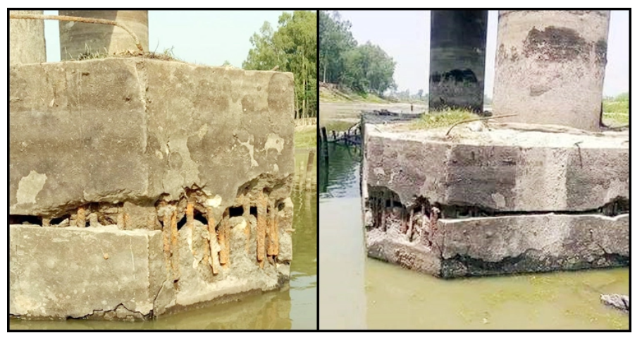 কাজ শেষ না হতেই ২৭ কোটি টাকার সেতুর পিলারে ফাটল