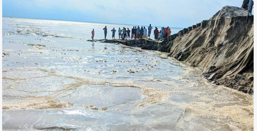 কাজিপুরে ১৫০ মিটার বাঁধ যমুনায় বিলীন