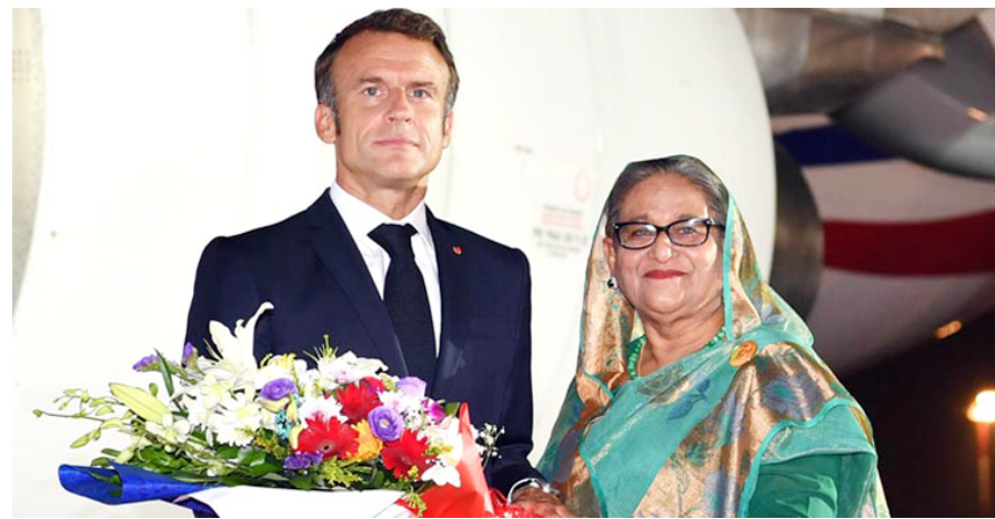 প্রধানমন্ত্রীর কার্যালয়ে ফরাসি প্রেসিডেন্ট ম্যাক্রোঁ