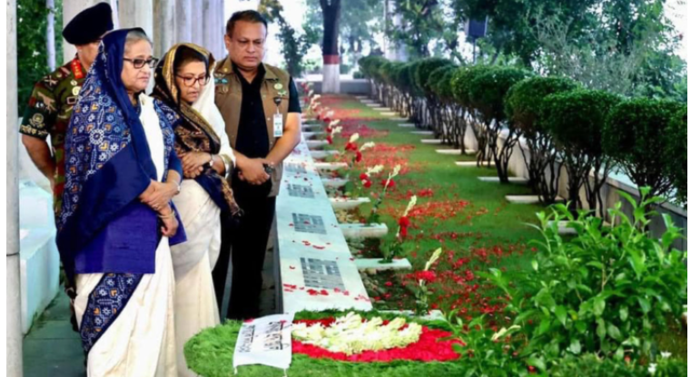 শেখ রাসেলের সমাধিতে প্রধানমন্ত্রীর শ্রদ্ধা