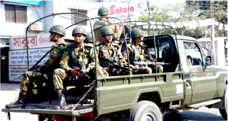 বুধবার থেকে মাঠে নামছে সশস্ত্র বাহিনী
