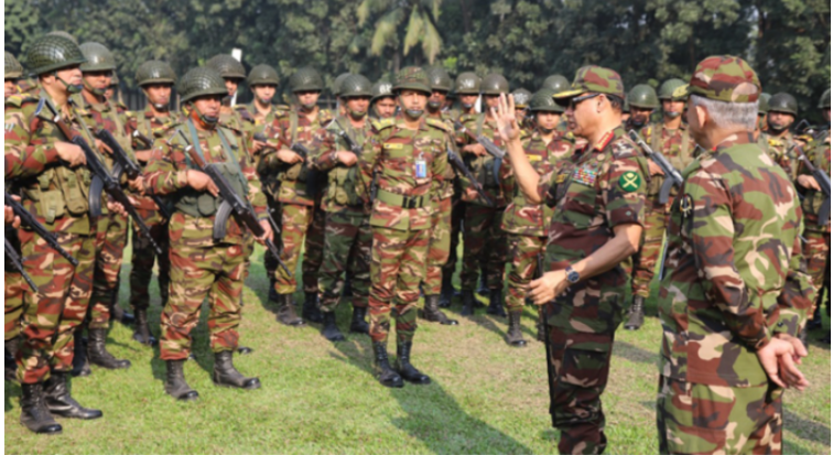 সেনাবাহিনীর নির্বাচনী কার্যক্রম পরিদর্শনে সেনাপ্রধান
