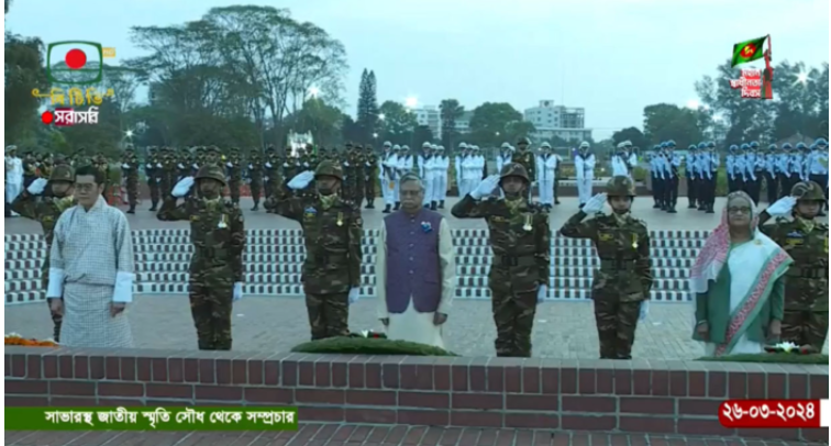 স্বাধীনতা দিবসে স্মৃতিসৌধে রাষ্ট্রপতি-প্রধানমন্ত্রীর শ্রদ্ধা