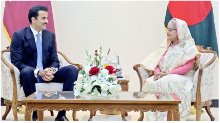 প্রধানমন্ত্রীর সঙ্গে বৈঠকে কাতারের আমির