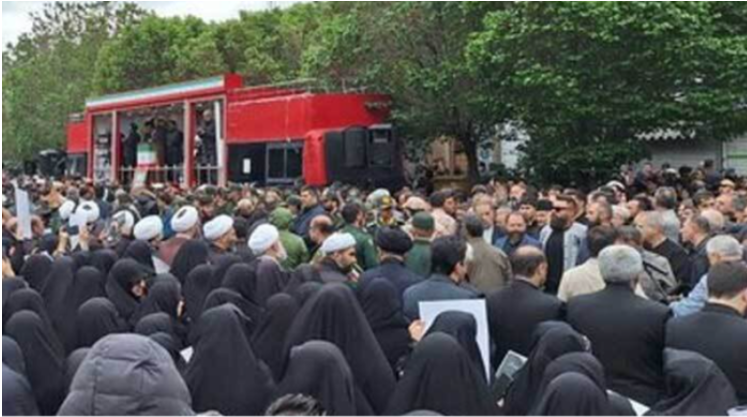 ইরানি প্রেসিডেন্টের প্রথম জানাজাতেই মানুষের ঢল