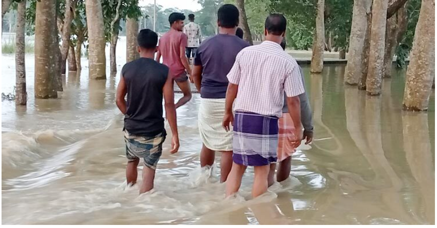 পাহাড়ি ঢলে ছাতকের নিম্নাঞ্চল প্লাবিত, ভোগান্তিতে ৫ গ্রামের মানুষ