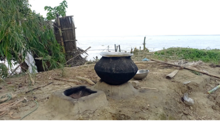 গোয়ালন্দে পদ্মায় ভাঙন, ঝুঁকিতে বসতবাড়ি-স্কুল