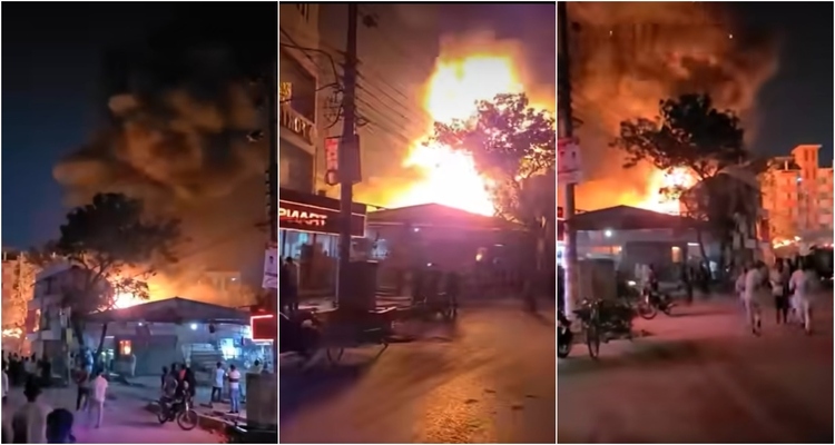 খিলগাঁওয়ে অগ্নিকাণ্ডে পুড়ে ছাই ২০ দোকান