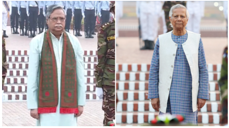 জাতীয় স্মৃতিসৌধে রাষ্ট্রপতি ও প্রধান উপদেষ্টার শ্রদ্ধা