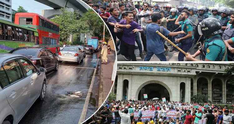 দিনভর আন্দোলনের নগরী ঢাকা, যানজটে ভোগান্তি চরমে