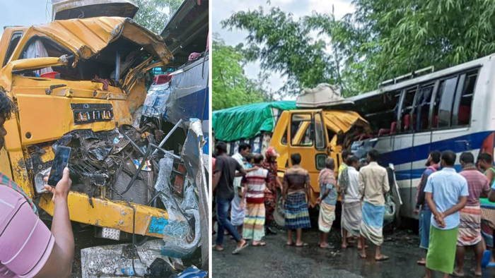 পাবনায় বাস-ট্রাক সংঘর্ষে নিহত ৩