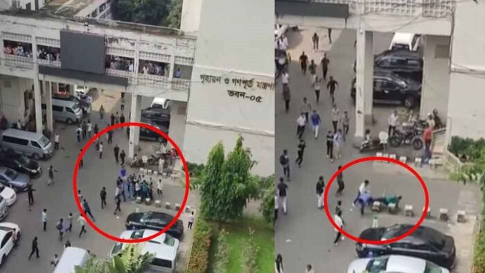 সচিবালয়ে ঢুকে পুলিশ সদস্যকে পেটালেন শিক্ষার্থীরা, ভিডিও ভাইরাল