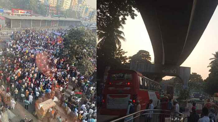 ৮ দলের সমাবেশ শেষে গুলিস্তান-পল্টন জুড়ে যানজট